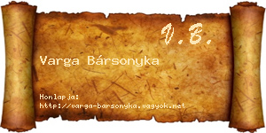 Varga Bársonyka névjegykártya