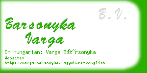 barsonyka varga business card